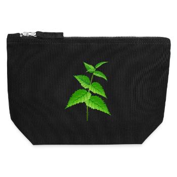La super plante d’ortie et le remède - Pochette zippée en toile 12 x 13 cm - noir - Devant