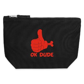 Ok man! (red) - Canvas Zip Pouch 12 x 13 cm - black - Front