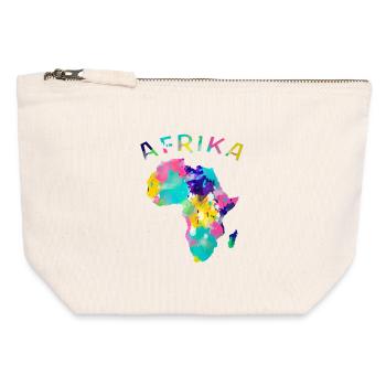Afrika bunt - Canvas Reißverschluss-Täschchen (12 x 13 cm) - Naturweiß - Vorne