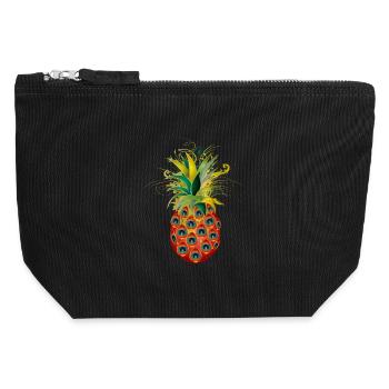 extraordinary pineapple from peacock eye feathers - Canvas Zip Pouch 12 x 13 cm - black - Front