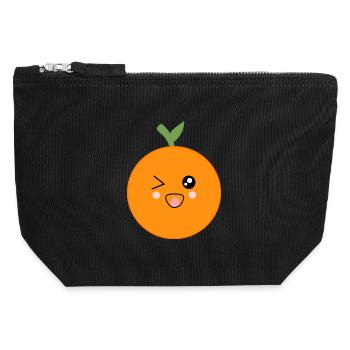 Orangen Frucht Früchte Kostüm Fasching Karneval - Canvas Reißverschluss-Täschchen (12 x 13 cm) - Schwarz - Vorne