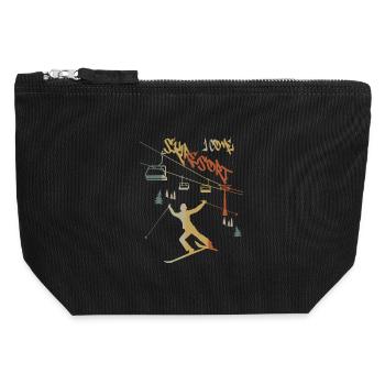 Ski holiday I'm coming ! - Canvas Zip Pouch 12 x 13 cm - black - Front