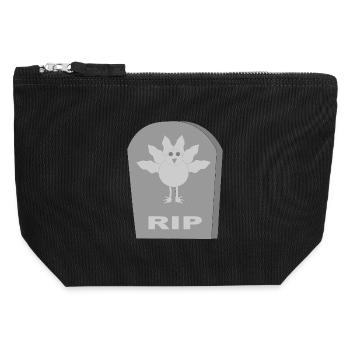 Gothic Alternative dead Christmas Turkey RIP - Canvas Zip Pouch 12 x 13 cm - black - Front