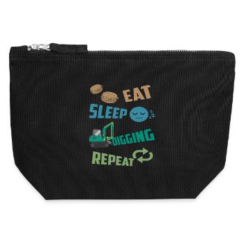 Pilote de pelle - Pochette zippée en toile 12 x 13 cm - noir - Devant