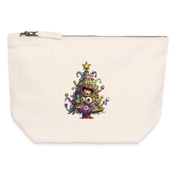 Weihnachtsbaum Christbaum Tannenbaum Weihnachten - Canvas Reißverschluss-Täschchen (12 x 13 cm) - Naturweiß - Vorne