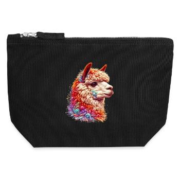 Alpaca - Canvas Zip Pouch 12 x 13 cm - black - Front