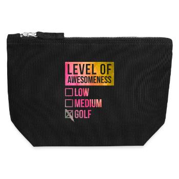Golf - Pochette zippée en toile 12 x 13 cm - noir - Devant
