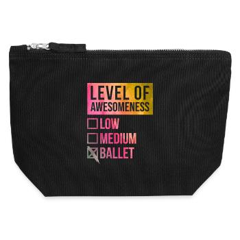 Ballett - Canvas Reißverschluss-Täschchen (12 x 13 cm) - Schwarz - Vorne