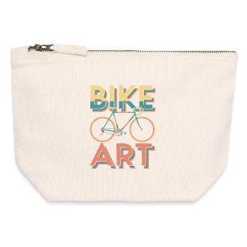 Lebendiges Fahrrad-Kunst-Design - Canvas Reißverschluss-Täschchen (12 x 13 cm) - Naturweiß - Vorne