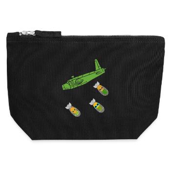 Green Pineapple Bomb Flugzeug - Canvas Reißverschluss-Täschchen (12 x 13 cm) - Schwarz - Vorne