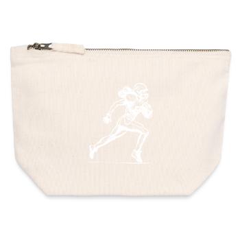 Footballeuse américaine - Pochette zippée en toile 12 x 13 cm - blanc naturel - Devant