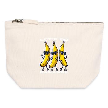 Drôle Let’s Go Bananas - Pochette zippée en toile 12 x 13 cm - blanc naturel - Devant