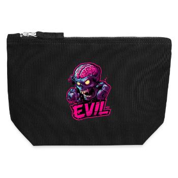 Evil Zombie - Canvas Reißverschluss-Täschchen (12 x 13 cm) - Schwarz - Vorne