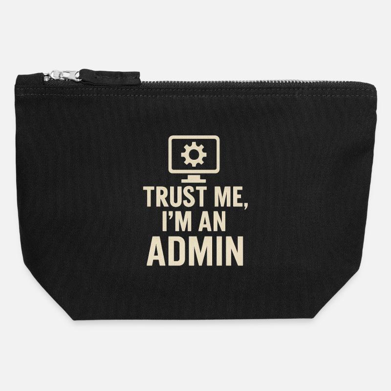 Trust me, I'm an Admin - Canvas Zip Pouch 12 x 13 cm - black