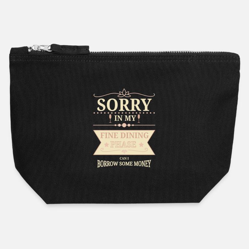 Sorry In Fine Dining Phase Humor Design - Canvas Zip Pouch 12 x 13 cm - black