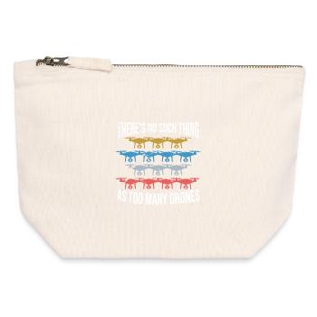 Il n'y a jamais trop de drones - Pochette zippée en toile 12 x 13 cm - blanc naturel - Devant