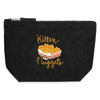 Kitten Nuggets Funny Cat - Canvas Zip Pouch 12 x 13 cm - black - Front