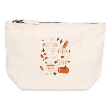 Autumnal Pumpkin Cozy Print Pumpkin Design - Canvas Zip Pouch 12 x 13 cm - nature - Front