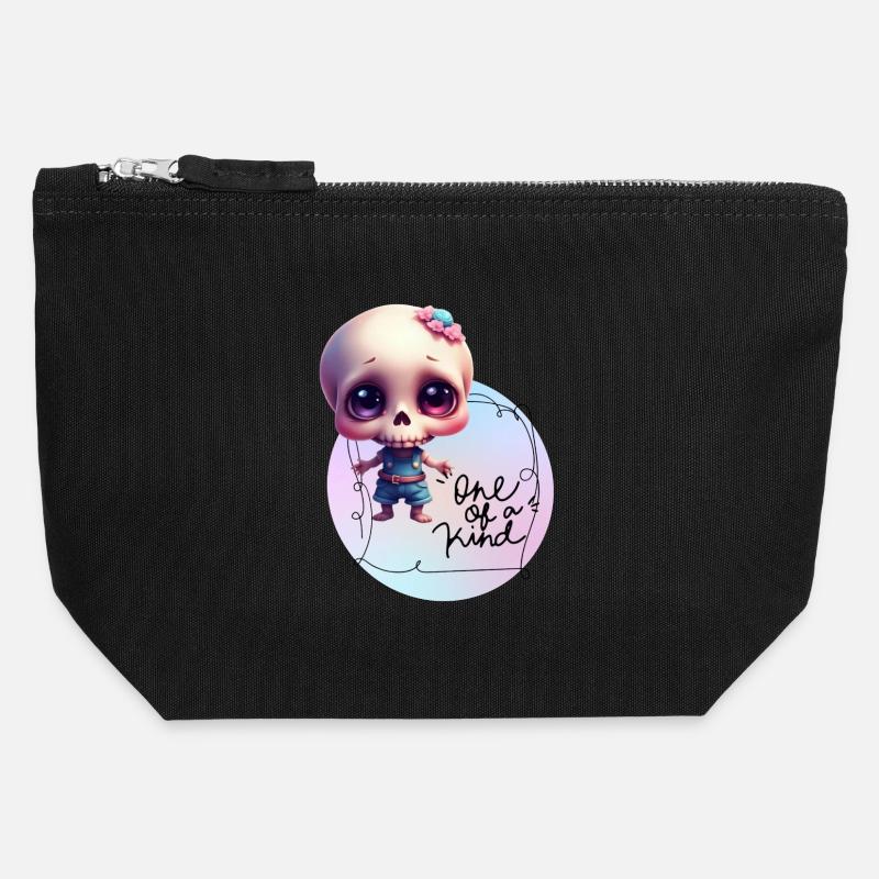 Skeleton "Unique" - Canvas Zip Pouch 12 x 13 cm - black