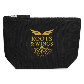Roots & Wings - Freiheit und Herkunft - Canvas Reißverschluss-Täschchen (12 x 13 cm) - Schwarz - Vorne
