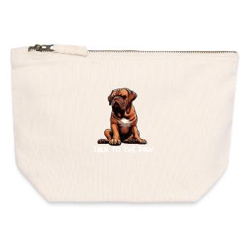 Talk to the Paw Bordeaux Dogge Bordeaux Doggen - Canvas Reißverschluss-Täschchen (12 x 13 cm) - Naturweiß - Vorne