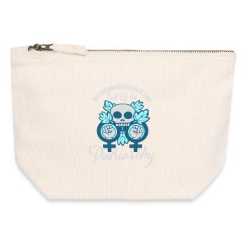 Ma saison préférée est La chute du patriarcat - Pochette zippée en toile 12 x 13 cm - blanc naturel - Devant