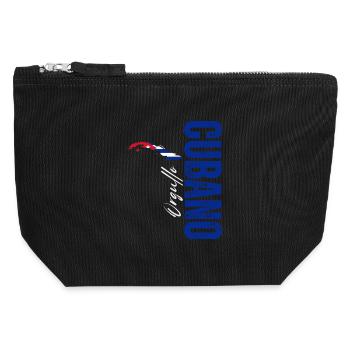 Cuban pride, vertical design - Canvas Zip Pouch 12 x 13 cm - black - Front