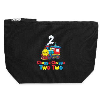 Two Two Train 2. Geburtstag vor 2 Jahren - Canvas Reißverschluss-Täschchen (12 x 13 cm) - Schwarz - Vorne
