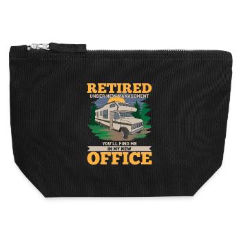 Retiré sous une nouvelle gestion de la conception de camping-car - Pochette zippée en toile 12 x 13 cm - noir - Devant