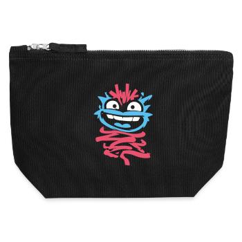 Kleine Monster: Punk-Affe mit Zwinkern - Canvas Reißverschluss-Täschchen (12 x 13 cm) - Schwarz - Vorne
