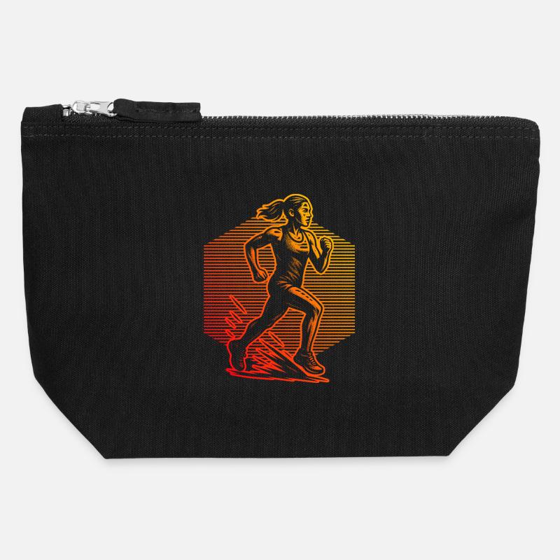 Running artwork for your outfit - Canvas Zip Pouch 12 x 13 cm - black