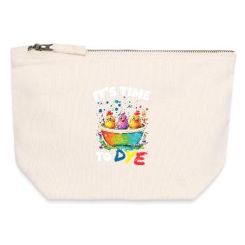 Funny Egg Dyeing Colors For Easter Artists - Canvas Zip Pouch 12 x 13 cm - nature - Front