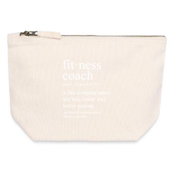 Fitness Heartbeat Gym Workout Pulse Design - Canvas Zip Pouch 12 x 13 cm - nature - Front