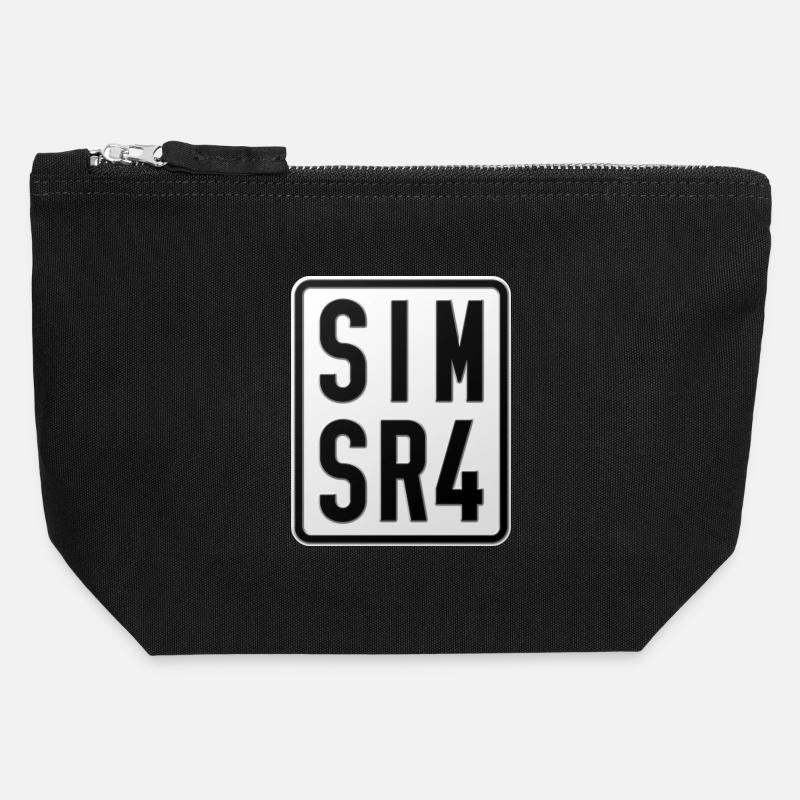 Simson SR4 Moped Kennzeichen - Canvas Reißverschluss-Täschchen (12 x 13 cm) - Schwarz