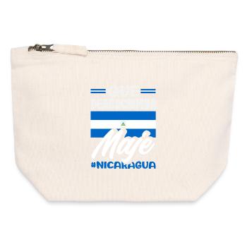 Nicaragua Flagge Stolz & Heimat - Canvas Reißverschluss-Täschchen (12 x 13 cm) - Naturweiß - Vorne