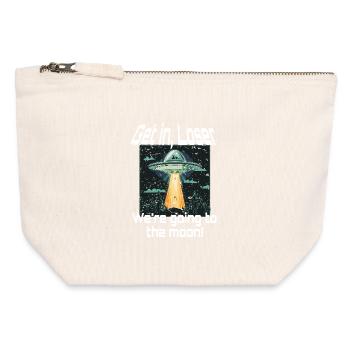 Bitcoin Get In Loser To The Moon UFO Alien Meme - Canvas Reißverschluss-Täschchen (12 x 13 cm) - Naturweiß - Vorne
