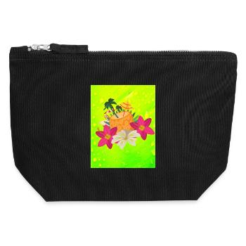 Sommer Vibe - Canvas Reißverschluss-Täschchen (12 x 13 cm) - Schwarz - Vorne