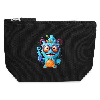 Professor Monster - Canvas Zip Pouch 12 x 13 cm - black - Front