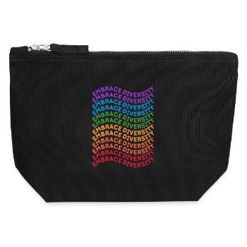 Lgbt. Embrace diversity - Canvas Zip Pouch 12 x 13 cm - black - Front