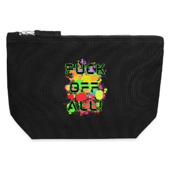 Explosion of colors with subtitles - Canvas Zip Pouch 12 x 13 cm - black - Front