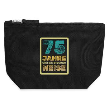 Wisdom 75 - Canvas Zip Pouch 12 x 13 cm - black - Front