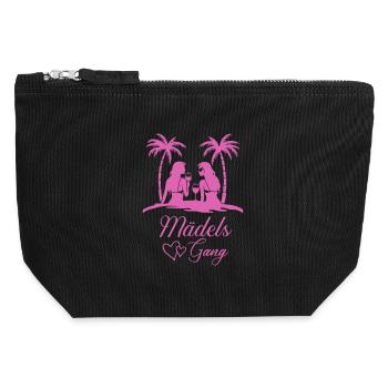 filles gang plage illustration - Pochette zippée en toile 12 x 13 cm - noir - Devant