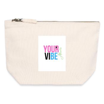 Vibration Positive et Motivante - Pochette zippée en toile 12 x 13 cm - blanc naturel - Devant