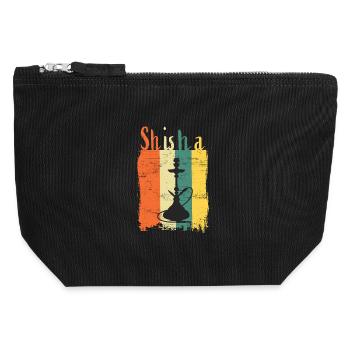 Shisha  - Canvas Reißverschluss-Täschchen (12 x 13 cm) - Schwarz - Vorne