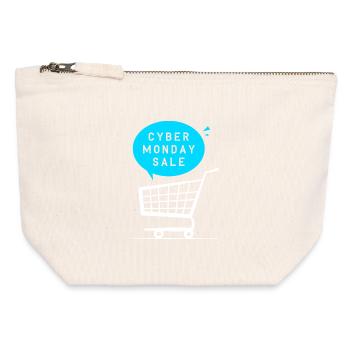 Cyber Monday Kaufrausch - Canvas Reißverschluss-Täschchen (12 x 13 cm) - Naturweiß - Vorne