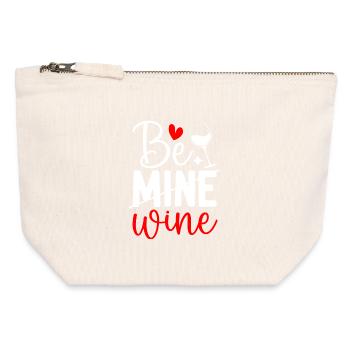 Witziges Be Mine Wine Valentinstag Wein Liebhaber - Canvas Reißverschluss-Täschchen (12 x 13 cm) - Naturweiß - Vorne