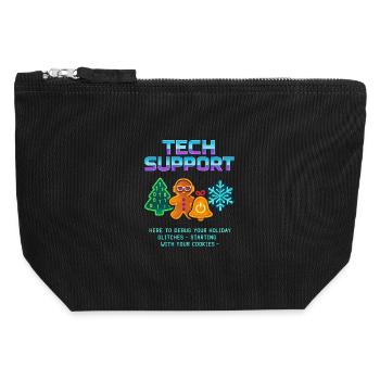Lustiger Technischer Support Debug Weihnachten - Canvas Reißverschluss-Täschchen (12 x 13 cm) - Schwarz - Vorne