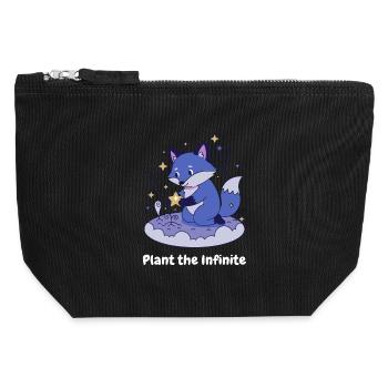 Night Star Fox on Cloud - Canvas Zip Pouch 12 x 13 cm - black - Front