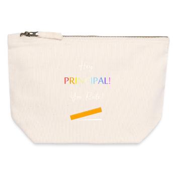 Directeur Directeur Directeur principal de l’école - Pochette zippée en toile 12 x 13 cm - blanc naturel - Devant