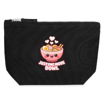 Bol de Ramen Kawaii - Pochette zippée en toile 12 x 13 cm - noir - Devant